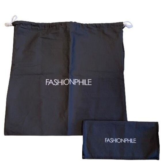 2 Fashionphile Large & Small Square Dust Bags - Empty Grey Storage Dustbags - Picture 1 of 6